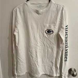 Vineyard Vines White Long Sleeve Men's Packers Shirt